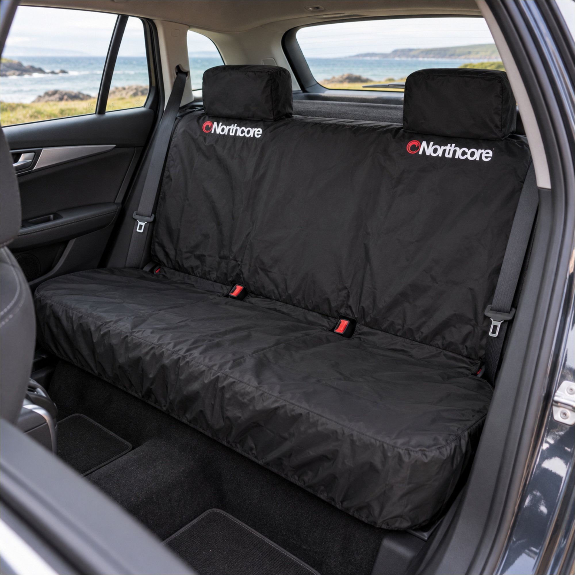 2026 Northcore Waterproof Triple Rear Car Seat Cover NOCO07 - Black